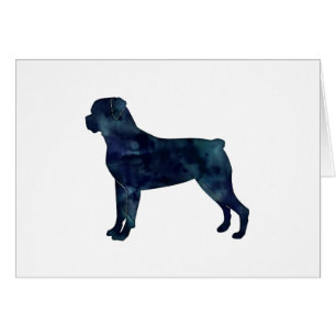 Rottweiler Black Waterverf Silhouette Card
