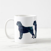 Rottweiler Black Waterverf Silhouette Koffiemok (Links)