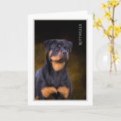 Rottweiler Blank Wenskaart Kaart (Gele Bloem)