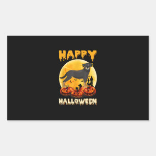 rottweiler blij halloween hond enge maankostuums rechthoekige sticker