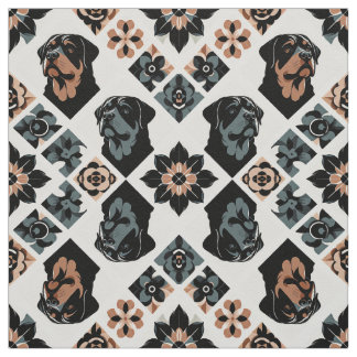Rottweiler Bloem Motief Geometrisch Patroon Stof
