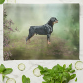 Rottweiler Blossom Kitchen Towel Theedoek (Gevouwen)