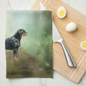 Rottweiler Blossom Kitchen Towel Theedoek (Quarter Fold)