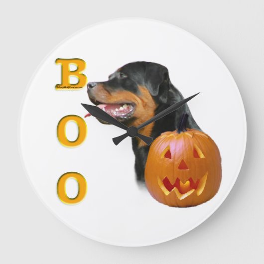Rottweiler Boo Clock Grote Klok (Voorkant)