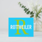 Rottweiler Breed Monogram Ontwerp Briefkaart (Staand voorkant)