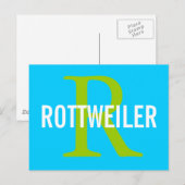 Rottweiler Breed Monogram Ontwerp Briefkaart (Voorkant / Achterkant)