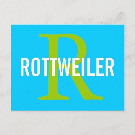 Rottweiler Breed Monogram Ontwerp Briefkaart (Voorkant)