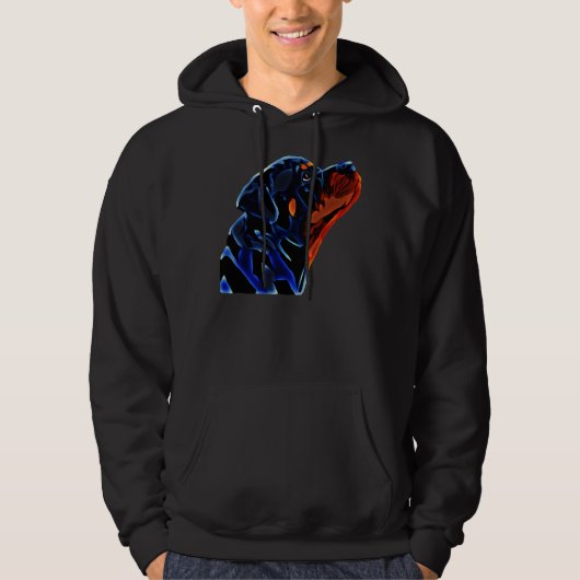 Rottweiler Breed Side Head Uitzicht Hoodie (Voorkant)