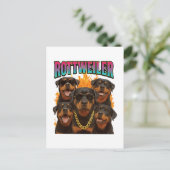 Rottweiler  briefkaart (Staand voorkant)
