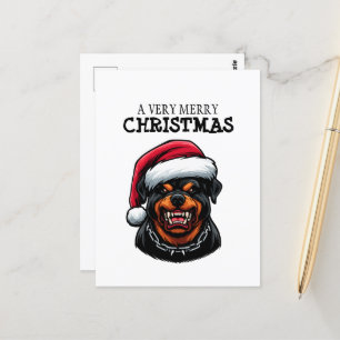 ROTTWEILER BRIEFKAART VOOR KERSTMIS