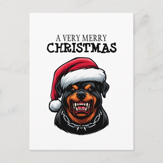 ROTTWEILER BRIEFKAART VOOR KERSTMIS (Voorkant)