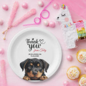 Rottweiler bruiloft dank u papieren bordje (Feest)
