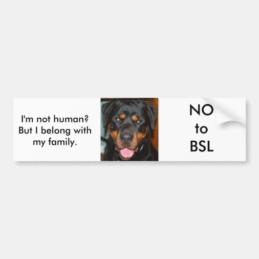 Rottweiler BSL Bumpersticker (Voorkant)