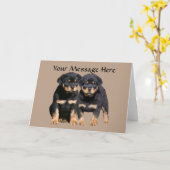 Rottweiler Buddies Greeting Card Kaart (Gele Bloem)
