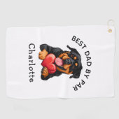 Rottweiler cadeau golfhanddoek (Horizontaal)