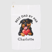 Rottweiler cadeau golfhanddoek (Voorkant)