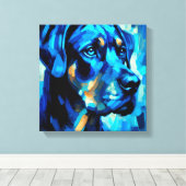 Rottweiler Canvas Afdruk (Insitu (Houten vloer))