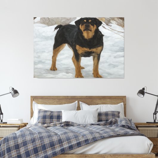 Rottweiler Canvas Print (Insitu (Slaapkamer))