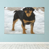 Rottweiler Canvas Print (Insitu (Houten vloer))