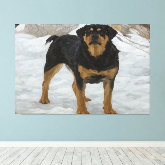 Rottweiler Canvas Print (Insitu (Houten vloer))