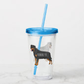 Rottweiler cartoon illustratie acryl drinkbeker (Achterkant)