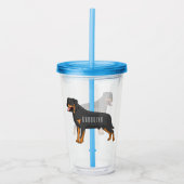 Rottweiler cartoon illustratie acryl drinkbeker (Voorkant)