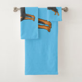 Rottweiler cartoon illustratie bad handdoek (Insitu)