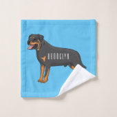 Rottweiler cartoon illustratie bad handdoek (Wasdoekje)