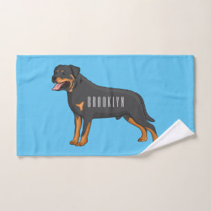 Rottweiler cartoon illustratie bad handdoek