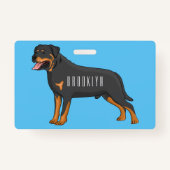 Rottweiler cartoon illustratie badge (Achterkant)