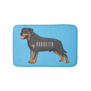 Rottweiler cartoon illustratie badmat