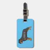 Rottweiler cartoon illustratie bagagelabel (Voorkant verticaal)