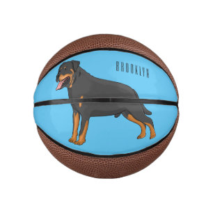Rottweiler cartoon illustratie basketbal