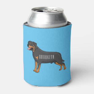 Rottweiler cartoon illustratie blikjeskoeler