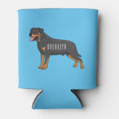 Rottweiler cartoon illustratie blikjeskoeler (Voorkant)