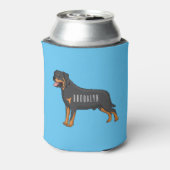 Rottweiler cartoon illustratie blikjeskoeler (Blikje Achterkant)