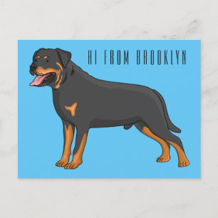 Rottweiler cartoon illustratie briefkaart