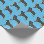 Rottweiler cartoon illustratie cadeaupapier (Hoek)