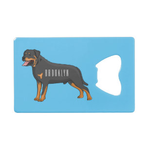 Rottweiler cartoon illustratie creditkaart flessenopener