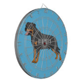 Rottweiler cartoon illustratie dartbord (Voorkant Links)