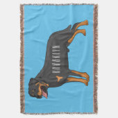 Rottweiler cartoon illustratie deken (Voorkant Verticaal)