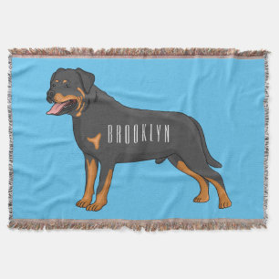 Rottweiler cartoon illustratie deken