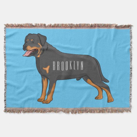 Rottweiler cartoon illustratie deken (Voorkant)