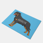 Rottweiler cartoon illustratie deurmat (Schuin)