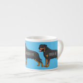 Rottweiler cartoon illustratie espresso kop (Voorkant rechts)