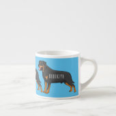 Rottweiler cartoon illustratie espresso kop (Rechts)
