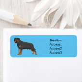 Rottweiler cartoon illustratie etiket (Insitu)