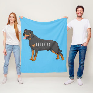 Rottweiler cartoon illustratie fleece deken