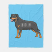Rottweiler cartoon illustratie fleece deken (Voorkant)