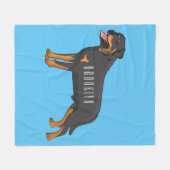 Rottweiler cartoon illustratie fleece deken (Voorkant (Horizontaal))